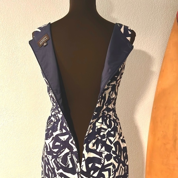 💙ADRIANNA PAPELL, Gorgeous Split Neck Watercolor Floral Sheath Dress, Like New - Picture 9 of 16